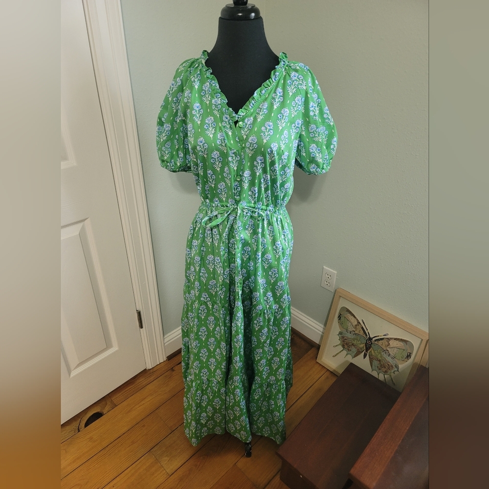 Patti Kim size M green maxi dressl
